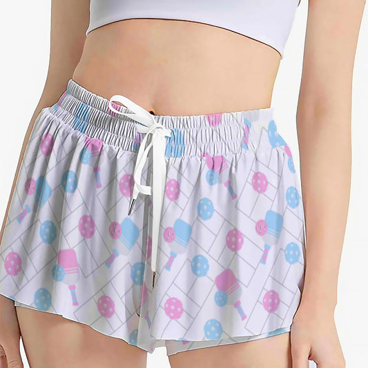 Pickleball Court Spin - Women's Flowy Pocket Shorts
