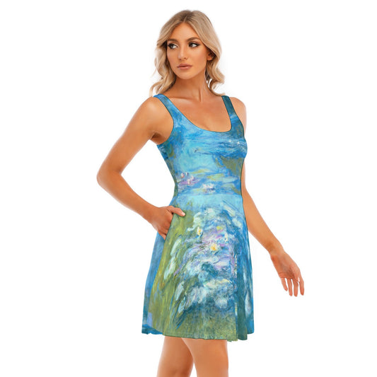 Monet Water Lillies - Women's Sleeveless Pocket Skater Dress