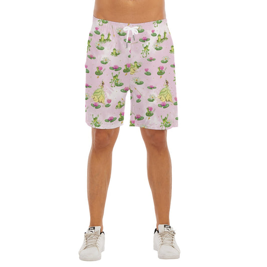Watercolor Bayou Princess & FrogFrog - Men’s Pocket Beach Shorts