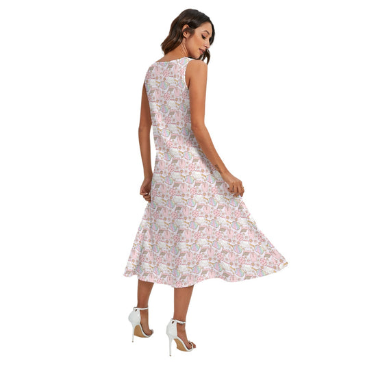 Rainbow Pickleball - Women’s Diagonal Pocket Midi Dress