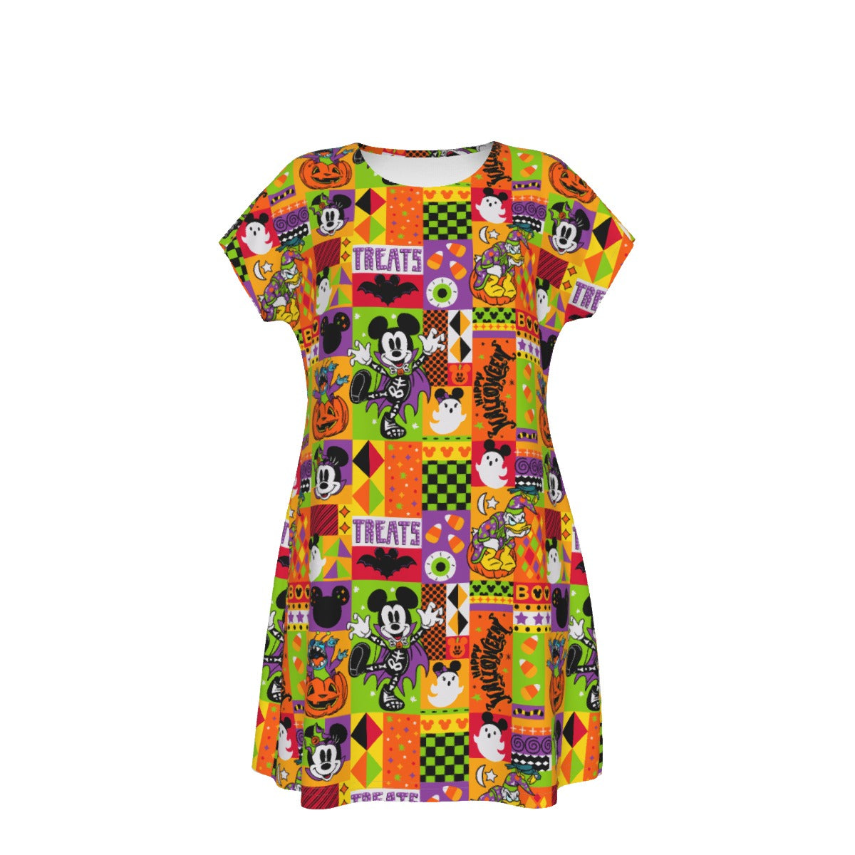 Spooky Patchwork Treats - Women's T-Shirt Dress