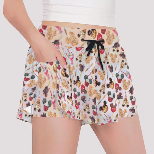 Mouse Snack Treats - Girls’ Flowy Pocket Shorts