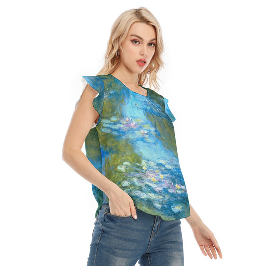 Monet Water Lillies - Women’s Flutter Sleeve Top