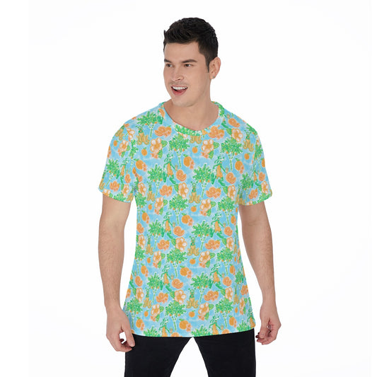 Neon Tangerine Island Pals - Men's Short Sleeve T-Shirt