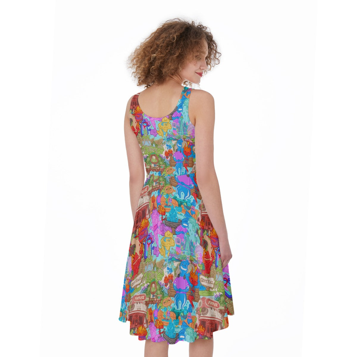 Element City Scene Collage - Pocket Midi Skater Dress