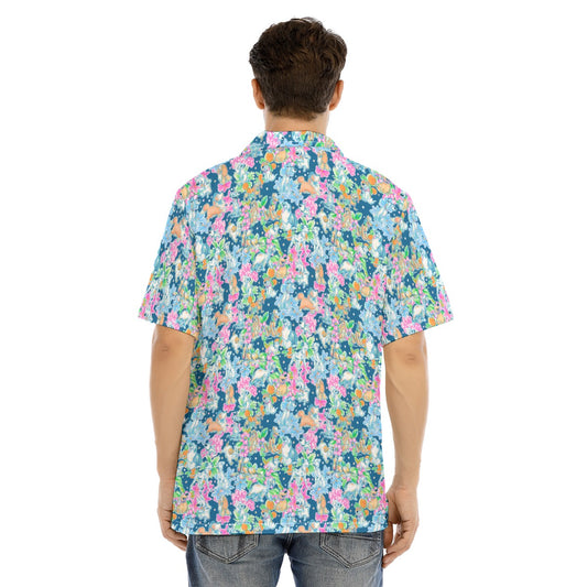Bright Tropical Friends - Disney Dogs - Men's Hawaiian Button Up Shirt