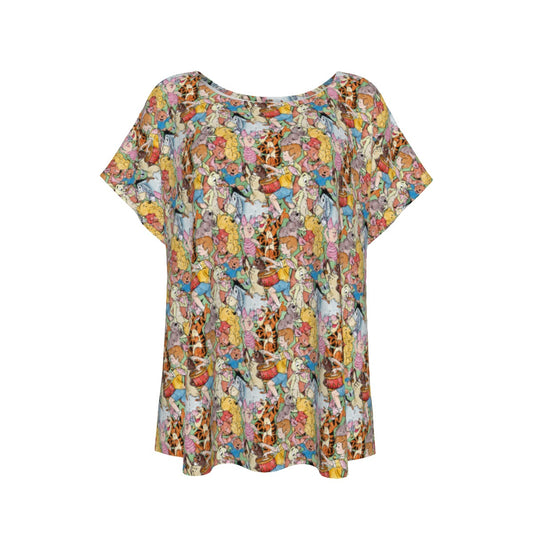 Sketched Hundred Acre Crew - Women’s Relaxed Fit Scoop Tee