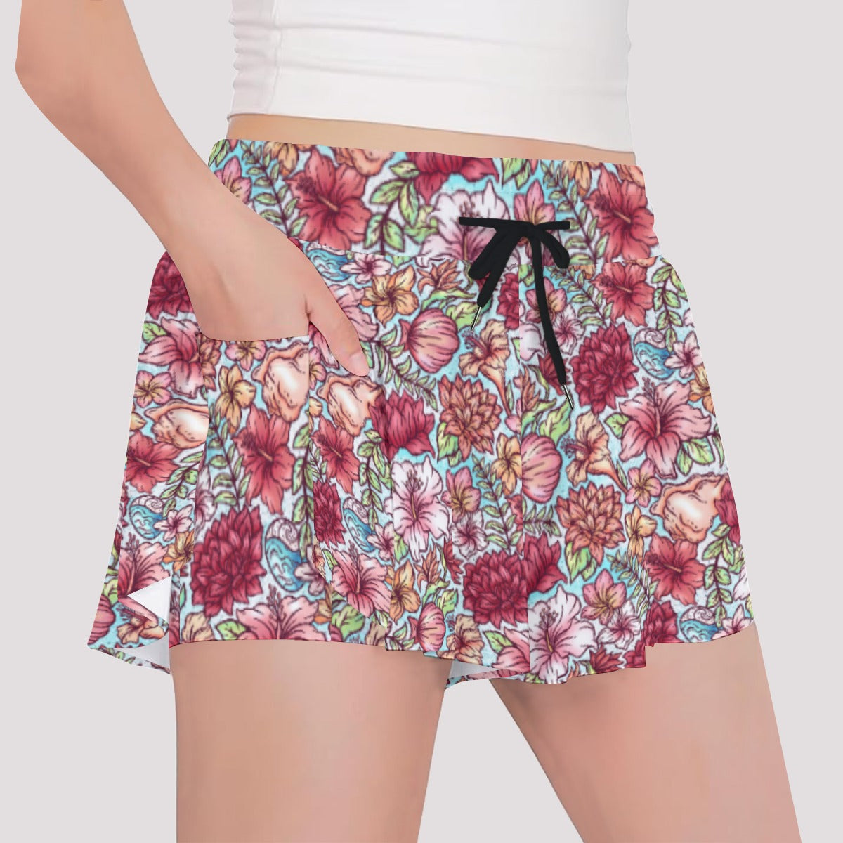 Fairytale Florals – Island Princess - Girls’ Flowy Pocket Shorts