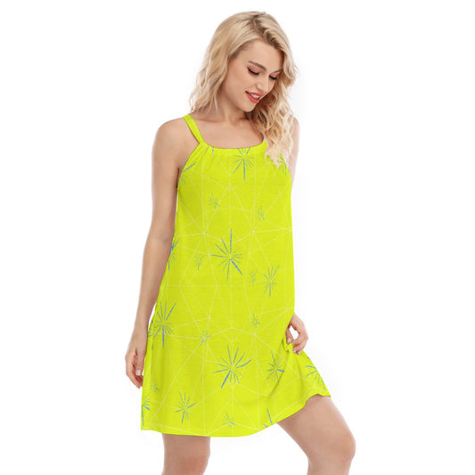 Joyful Blue & Yellow Florals - Women’s Adjustable Sundress
