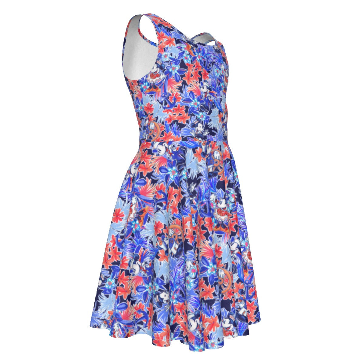 Navy Blooms Cruise - Kid's Sleeveless Skater Dress