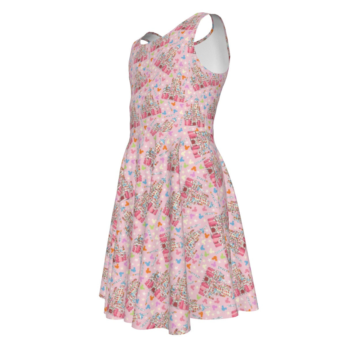 25th Birthday Cake Castle - Kid's Sleeveless Skater Dress