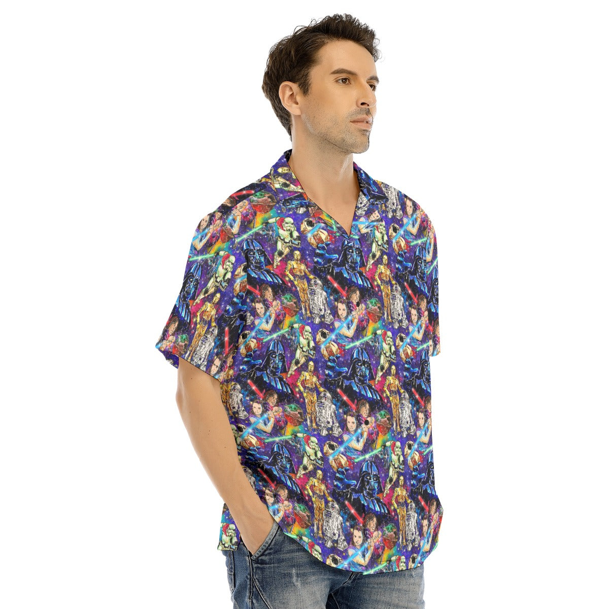 Galaxy Saga - Men's Hawaiian Button Up Shirt
