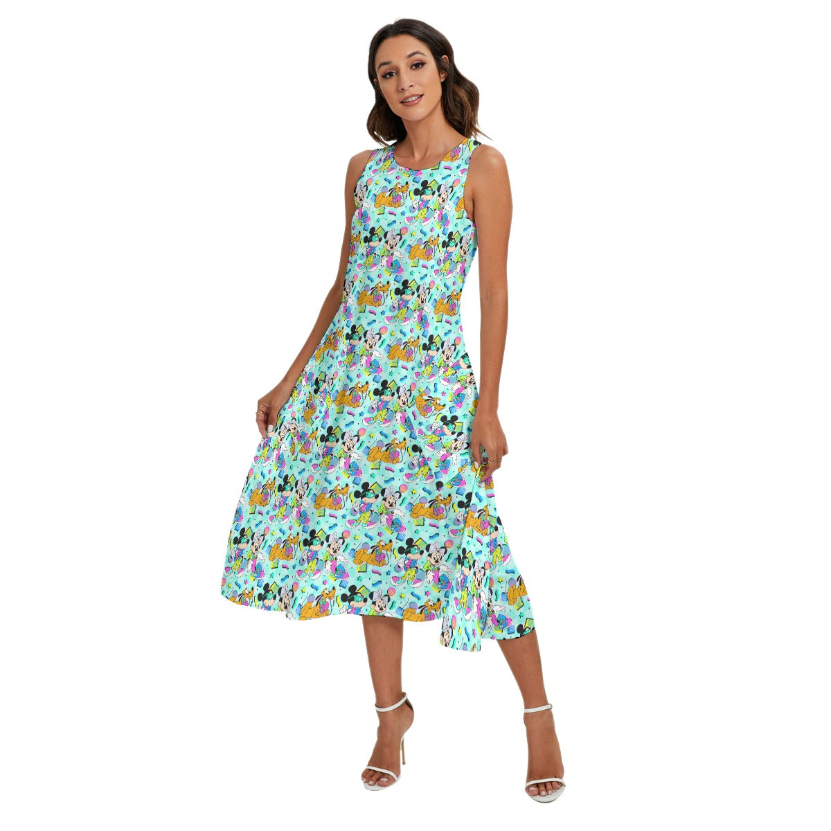 80s Pop Party Pals - Women’s Diagonal Pocket Midi Dress