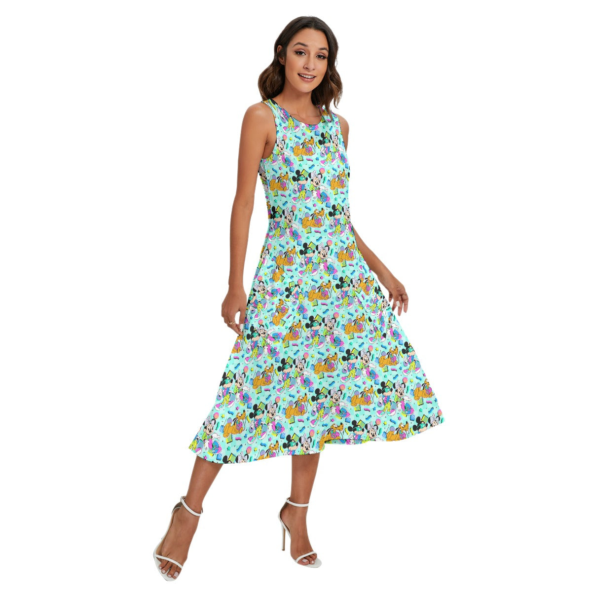 80s Pop Party Pals - Women’s Diagonal Pocket Midi Dress