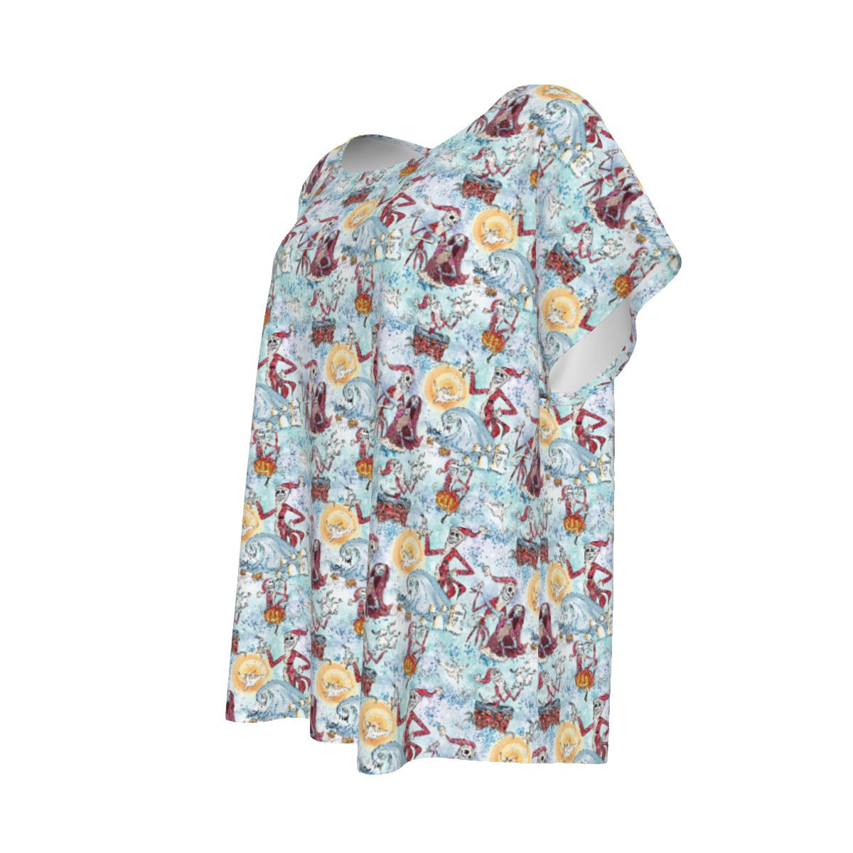 Santa Jack with Sally & Ghost DogZero - Women’s Relaxed Fit Scoop Tee