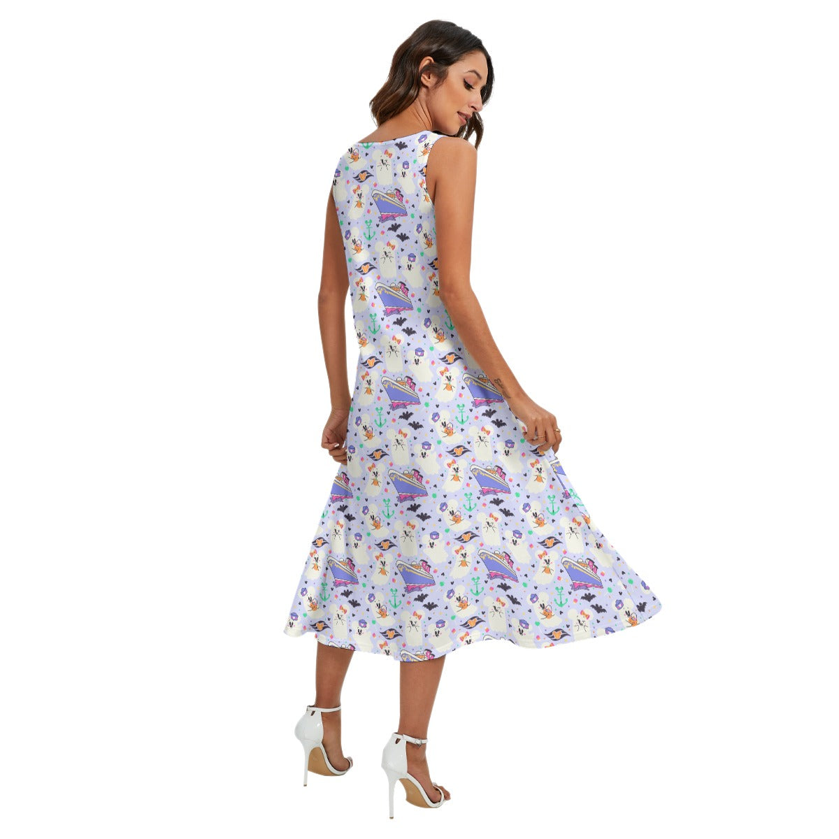 Spooky Sea Ghosts - Women’s Diagonal Pocket Midi Dress