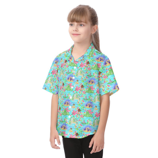 Tropical Island Paradise - Kid's Hawaiian Button Up Shirt