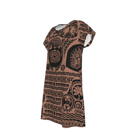 Polynesian Tattoo Motifs - Women's T-Shirt Dress