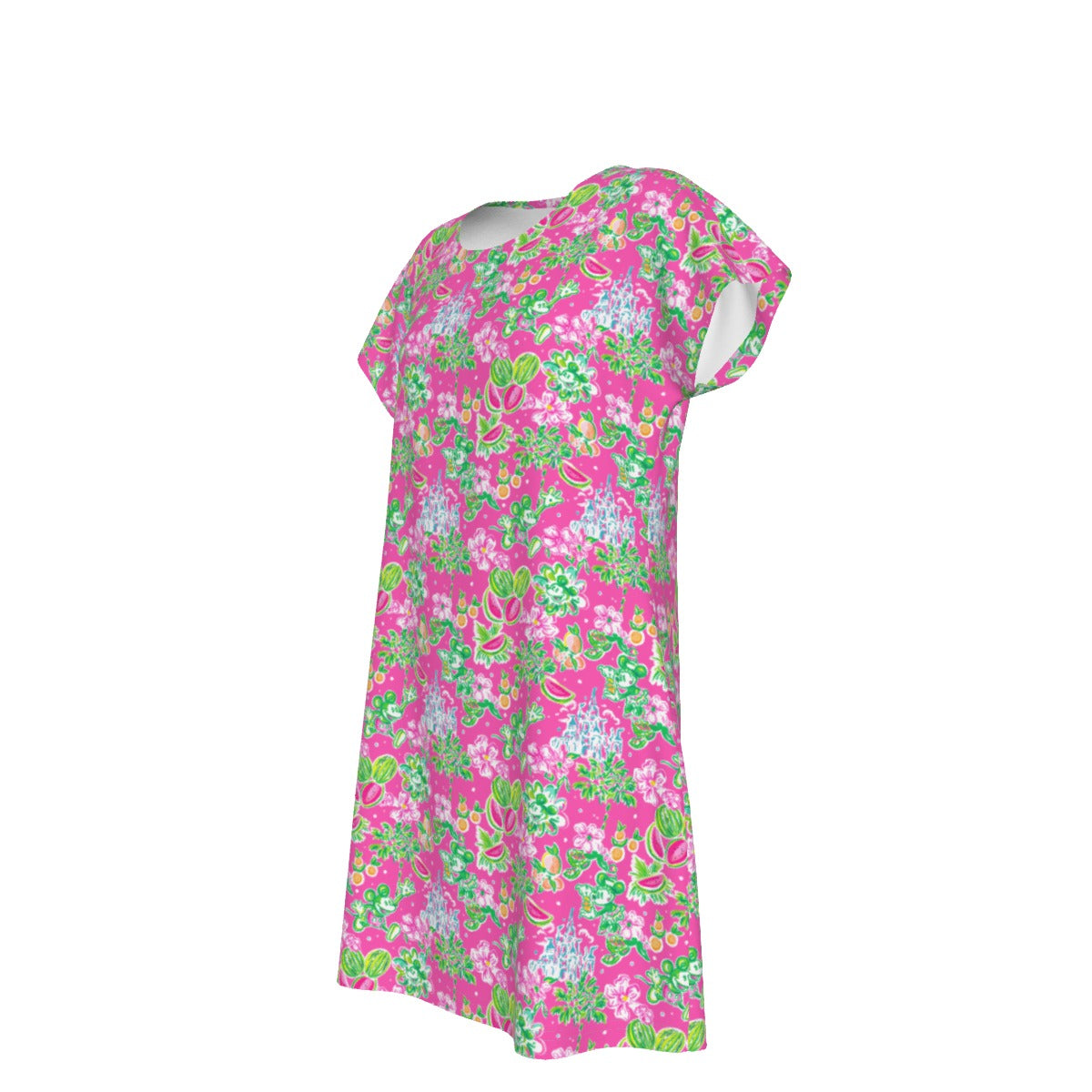 Bright Tropical Vibes - Watermelon Mouse Duo - Women's T-Shirt Dress