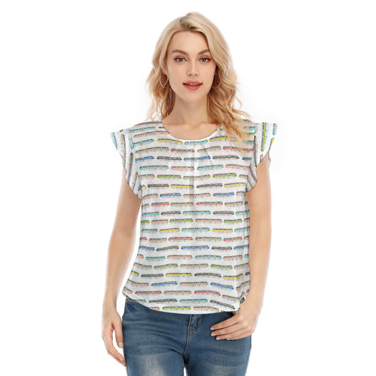 Monorail Rainbow Express - Women’s Flutter Sleeve Top
