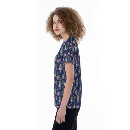 Whimsical Enchanted Forest - Women's Short Sleeve V-Neck T-Shirt