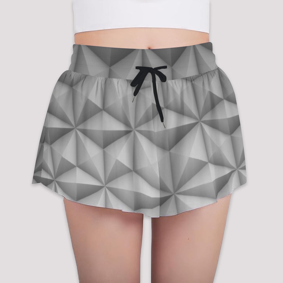 Geometric Silver Sphere - Girls’ Flowy Pocket Shorts