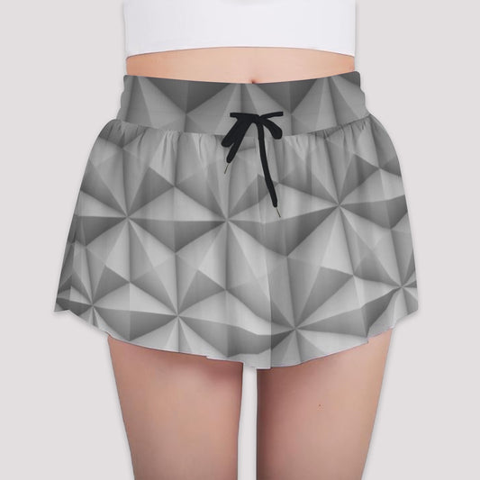 Geometric Silver Sphere - Girls’ Flowy Pocket Shorts