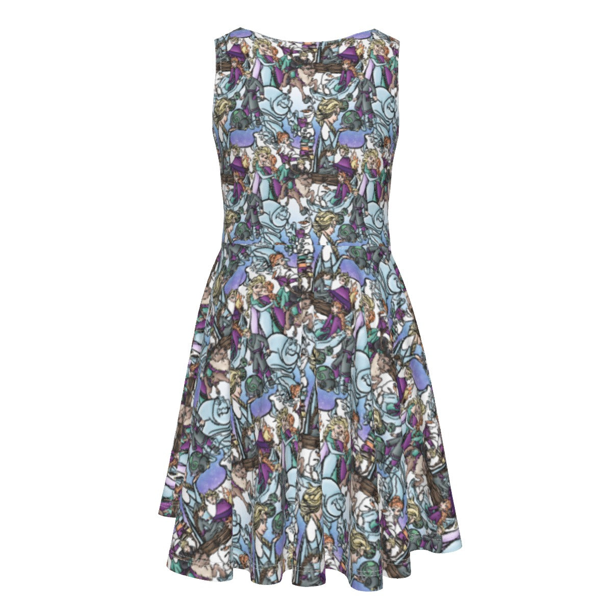 Enchanted Winter Journey - Kid's Sleeveless Skater Dress