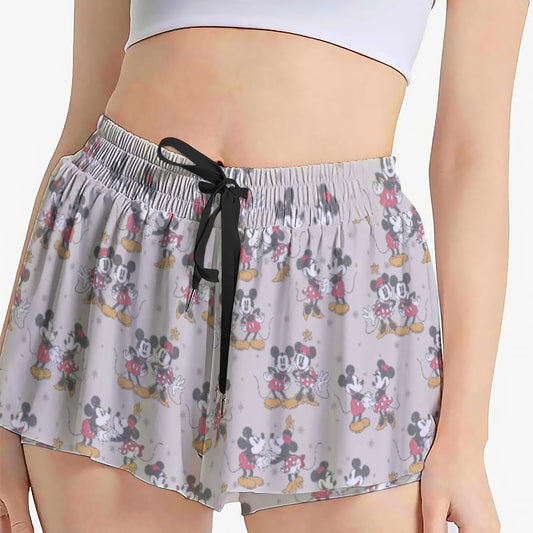 Retro Mouse & Partnernnie - Women's Flowy Pocket Shorts
