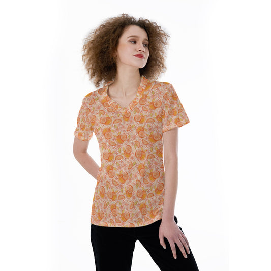 Summer Fruits - Oranges - Women's Short Sleeve V-Neck T-Shirt