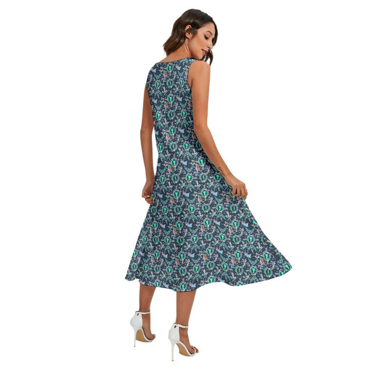 Garden Whimsy - Peter Pan - Women’s Diagonal Pocket Midi Dress