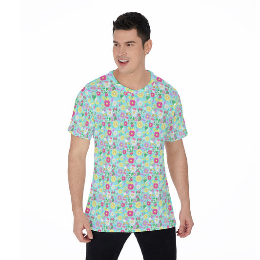 Neon Spring Floral Friends - Men's Short Sleeve T-Shirt