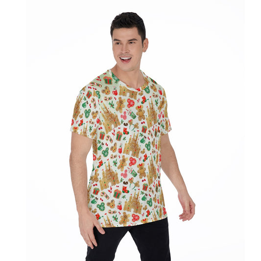 Gingerbread Castle Holiday Treats - Men's Short Sleeve T-Shirt
