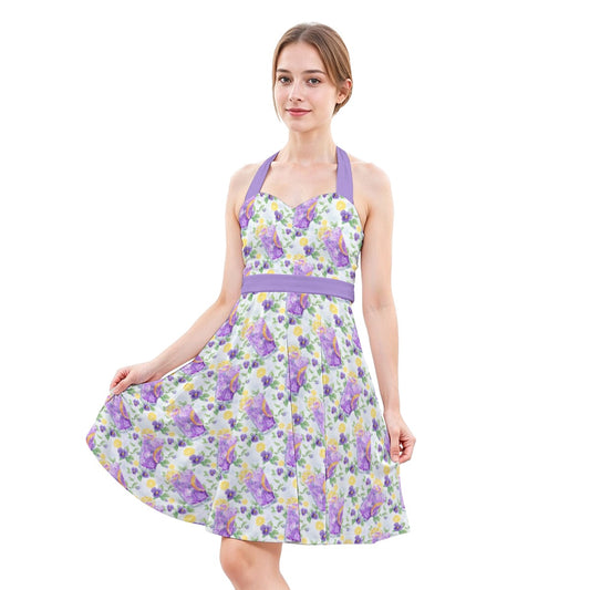 Zest Of The Fest Violet Lemonade - Women's Halter Vintage Pocket Dress