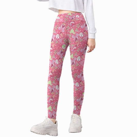 Winter Mouse Snacks & Balloons - Kid's Leggings