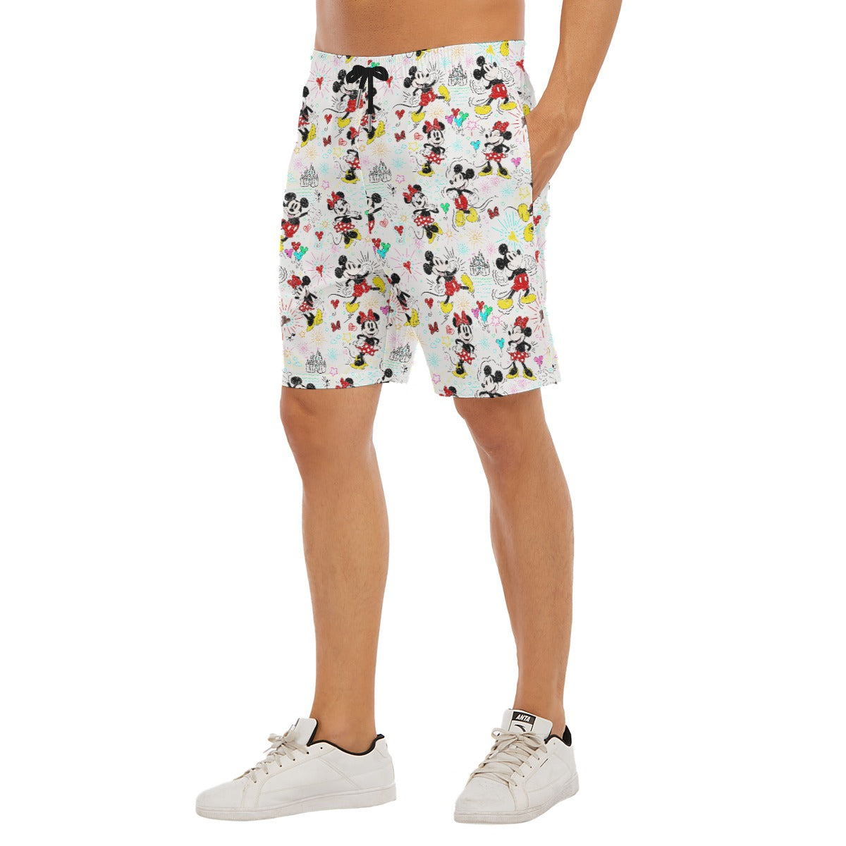 Doodle Mouse Magic - Men’s Pocket Beach Shorts