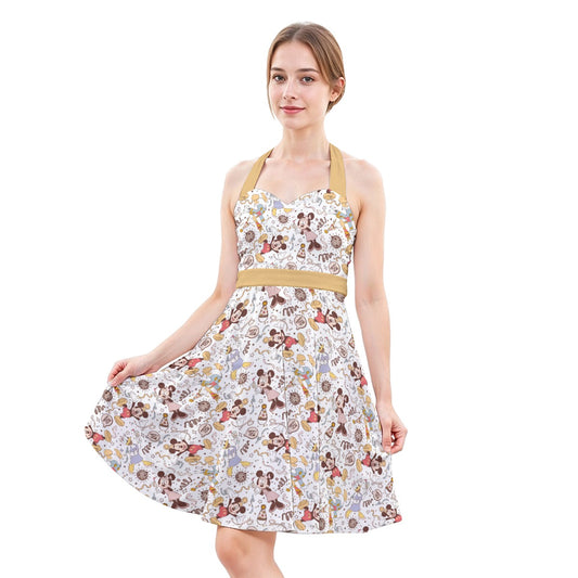 New Year Celebration Crewends - Women's Halter Vintage Pocket Dress