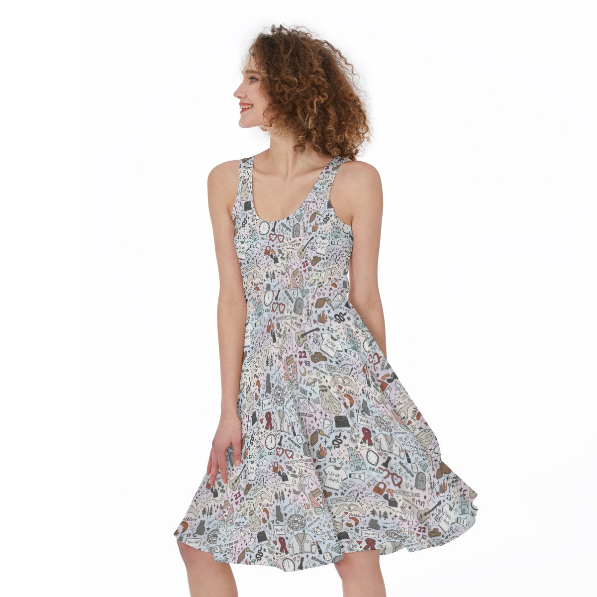 Every Era Collage - Pocket Midi Skater Dress