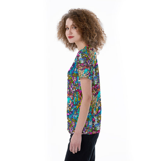 Island Beach Bash - Women's Short Sleeve V-Neck T-Shirt