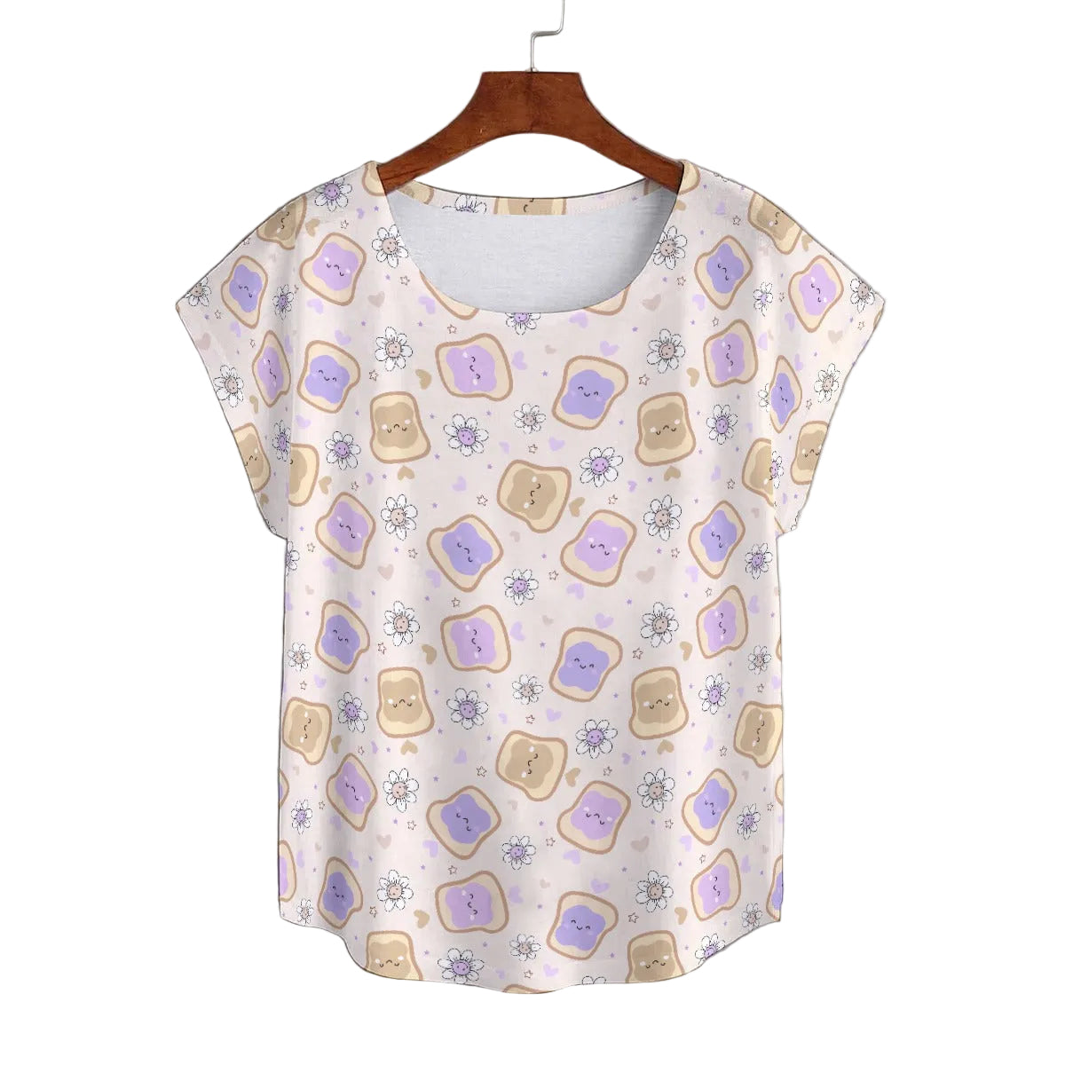 Kawaii Peanut Butter and Jelly Sandwiches - Women’s Relaxed Fit Scoop Tee