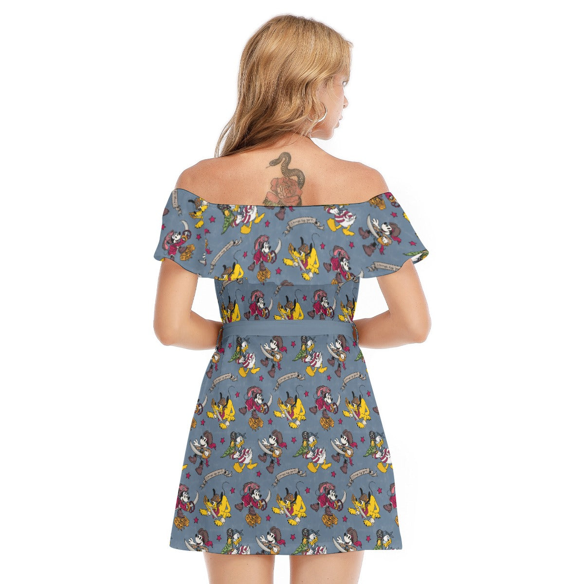Cruise Pirate Night - Women's Off-shoulder Ruffle Dress