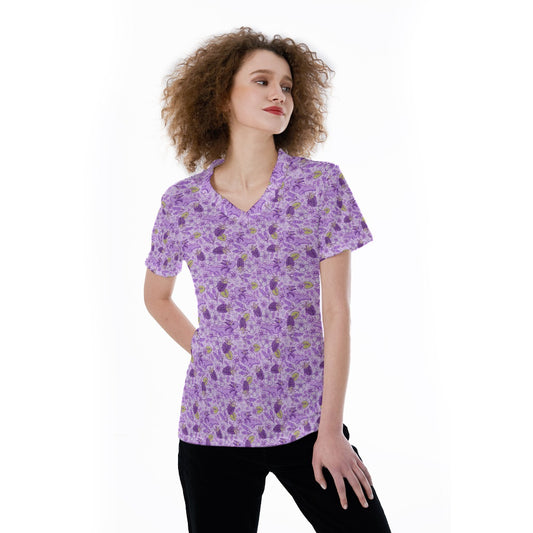 Fruitimals - Blackberry Axolotls - Women's Short Sleeve V-Neck T-Shirt