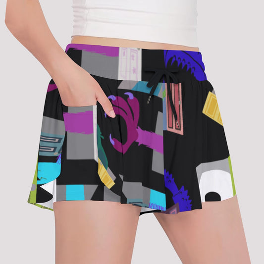 Monsters in Closets - Girls’ Flowy Pocket Shorts