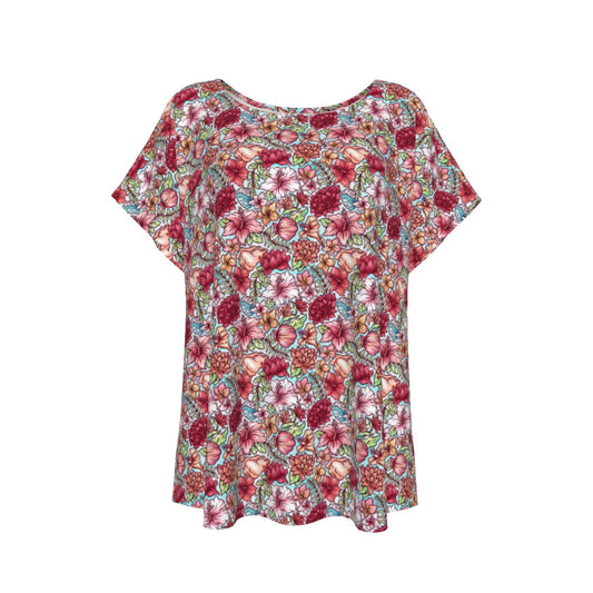 Fairytale Florals – Island Princess - Women’s Relaxed Fit Scoop Tee