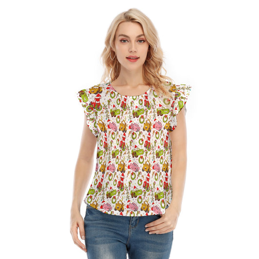Holiday Race Day - Women’s Flutter Sleeve Top