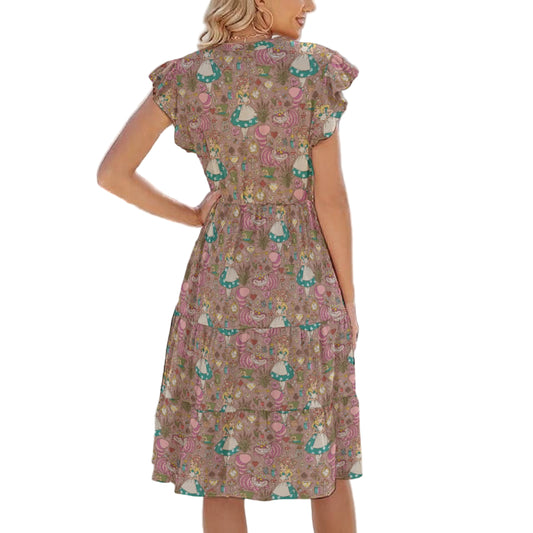 Whimsical Wonderland Cottagecore - Women's Tiered Pocket Midi Dress