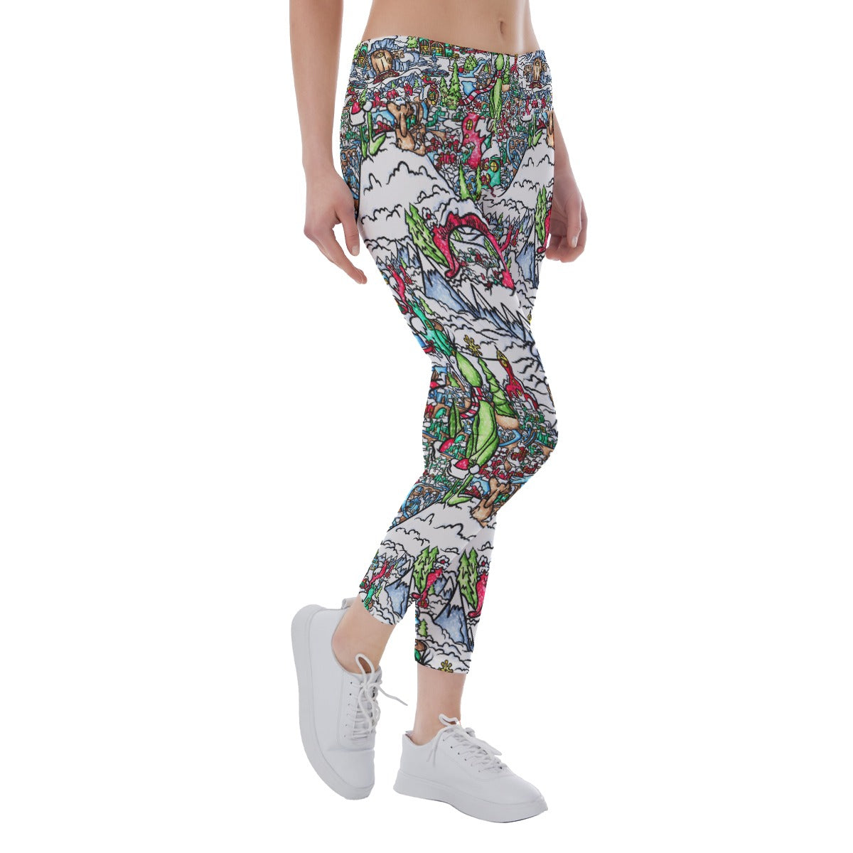 Whimsical Village Winter Wonderland - Women's Yoga Leggings