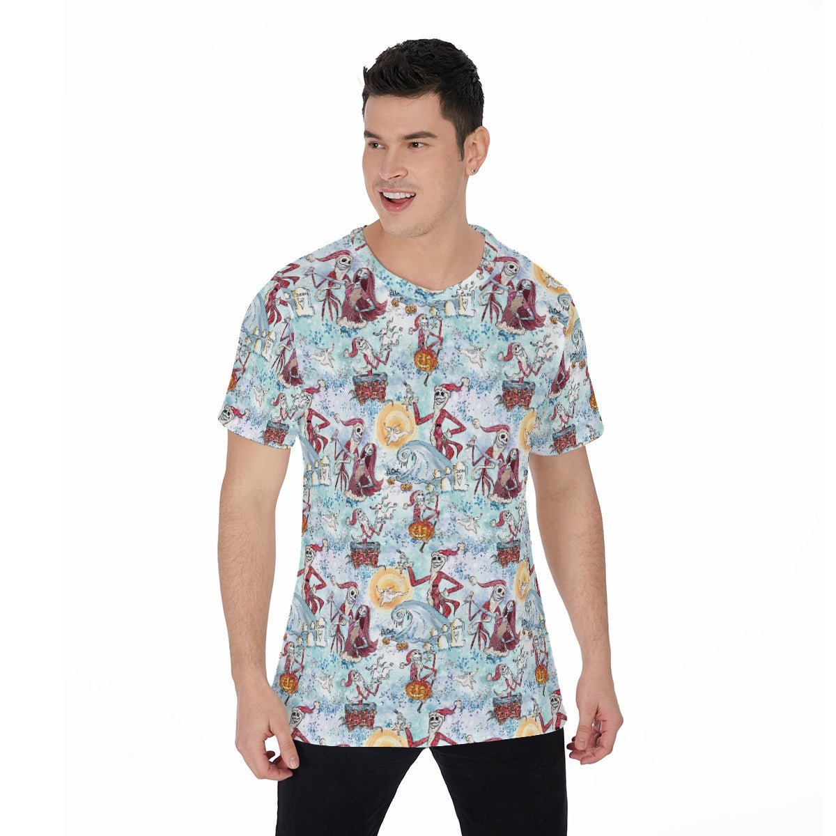 Santa Jack with Sally & Ghost Dog - Men's Short Sleeve T-Shirt