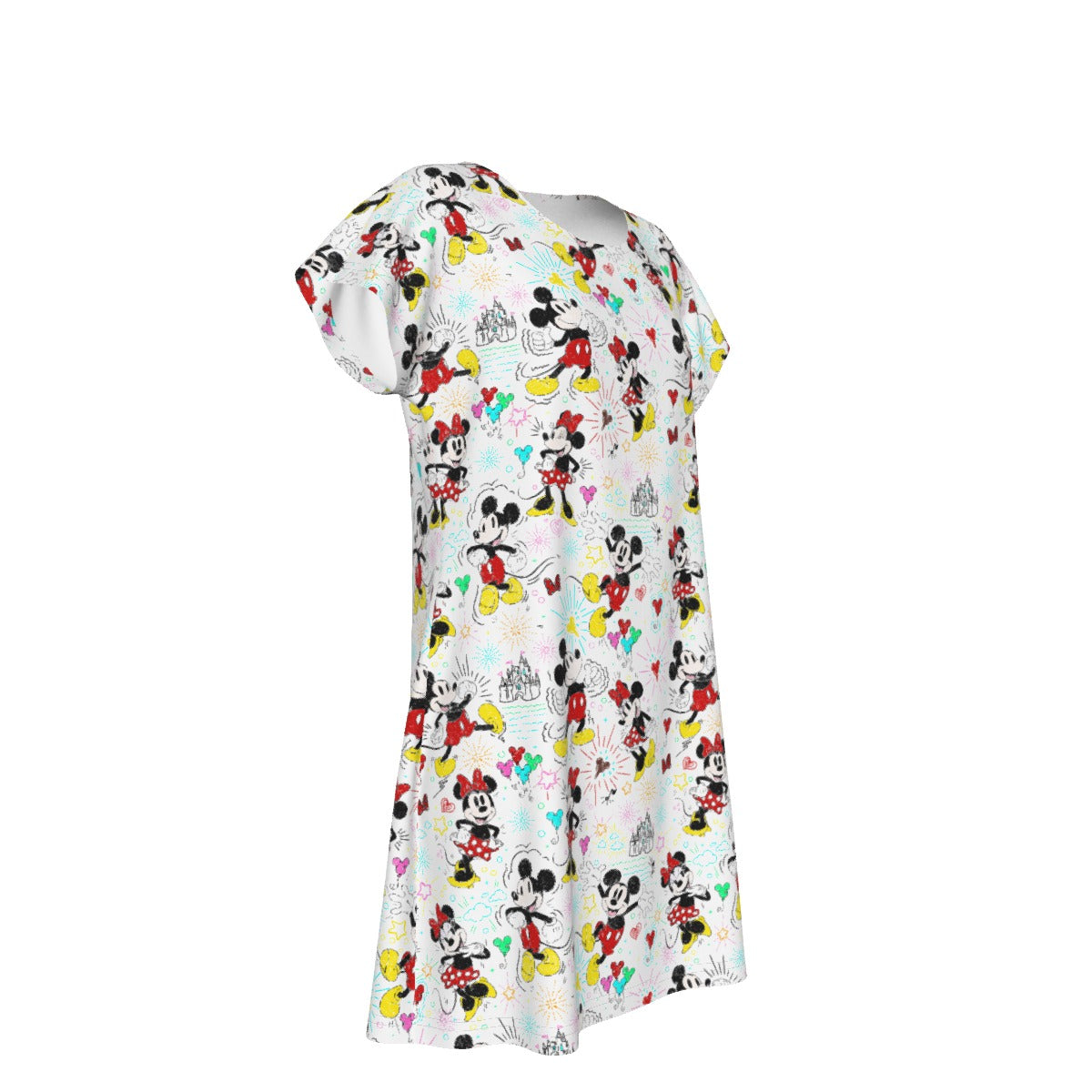 Doodle Mouse Magic - Women's T-Shirt Dress