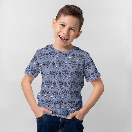 Spooky Mansion Wallpaper - Kid’s Short Sleeve T-Shirt
